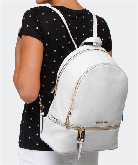 rhea large leather backpack michael kors white|Michael Kors rhea colorblock backpack.